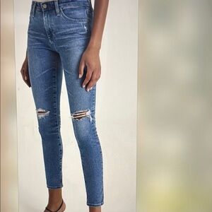 Women's Blue Distressed Jeans